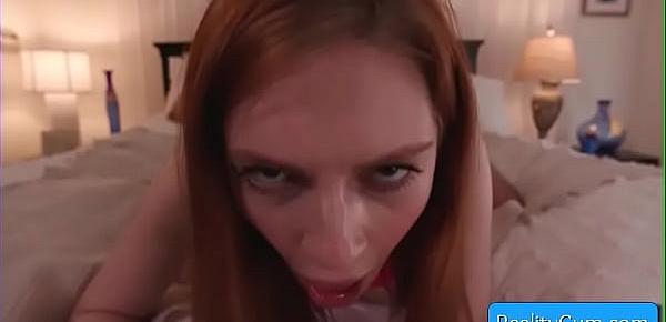  Sexy slutty redhead teen Aaliyah Love enjoy huge cock in her juicy pussy deep and hard from behind until she reach strong climax